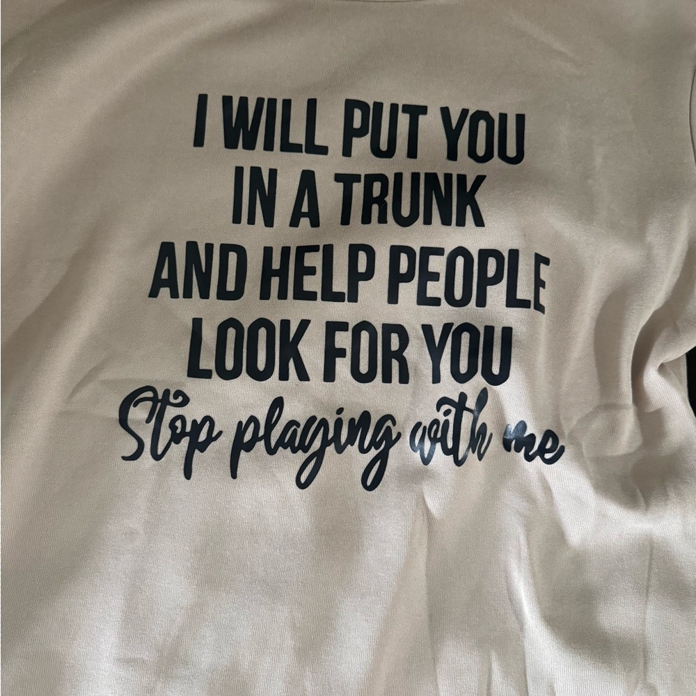Beige Graphic Sweatshirt